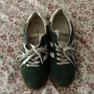 Gola Dark Green Suede Tennis Shoes